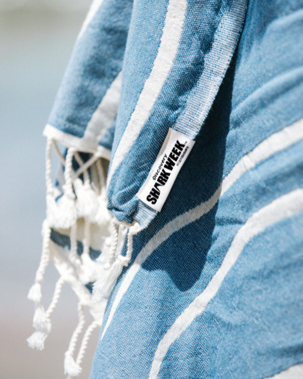 Large Turkish Towel - Discovery - Hammered (Deep Ocean)