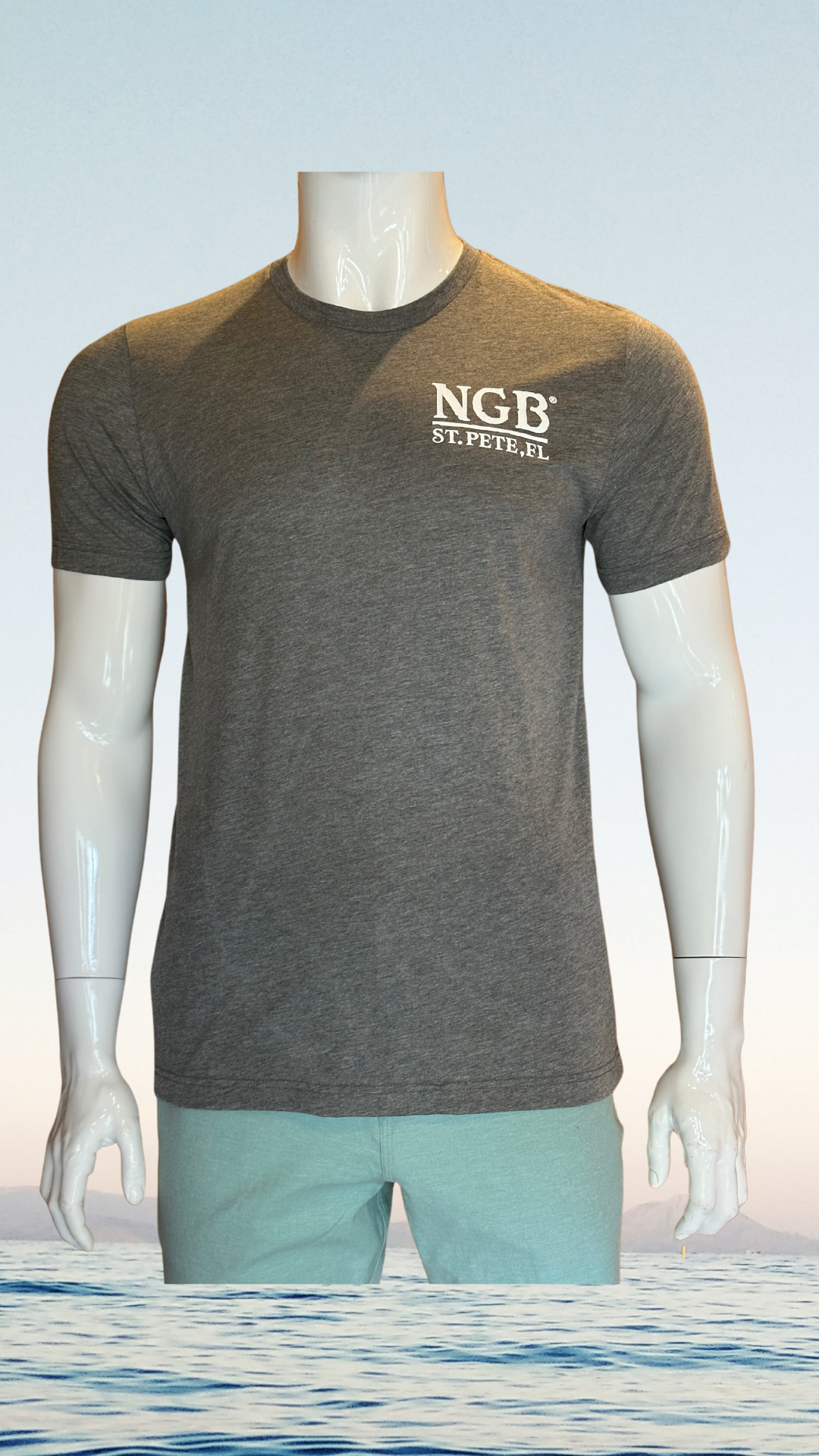 Short Sleeve T-Shirt - Grey - Black/White Kaia on FL Seal