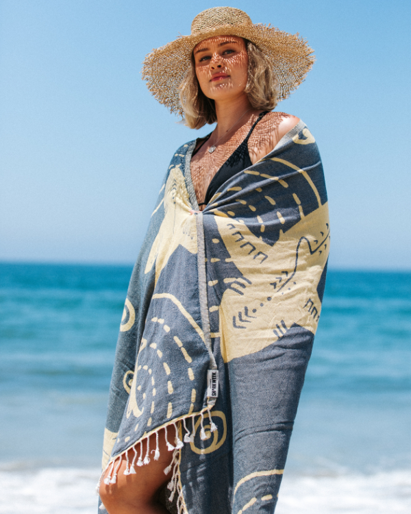 Large Turkish Towel - Discovery - Shiver (Black)