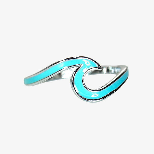 Ring - Enameled Wave - Silver