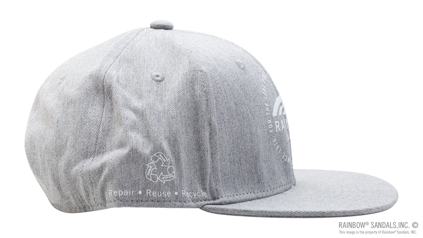 Snap-Back Trucker Hat - Graphite - White Rainbow Sandals Circle Logo