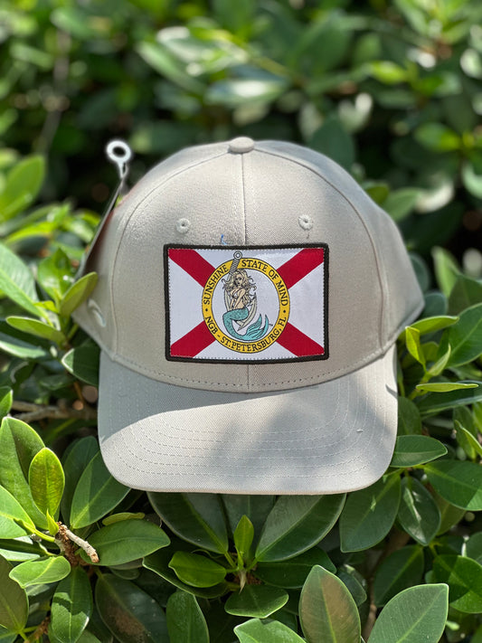 Snap-Back Cotton Twill Hat - Steel Grey - Kaia on FL Flag Patch