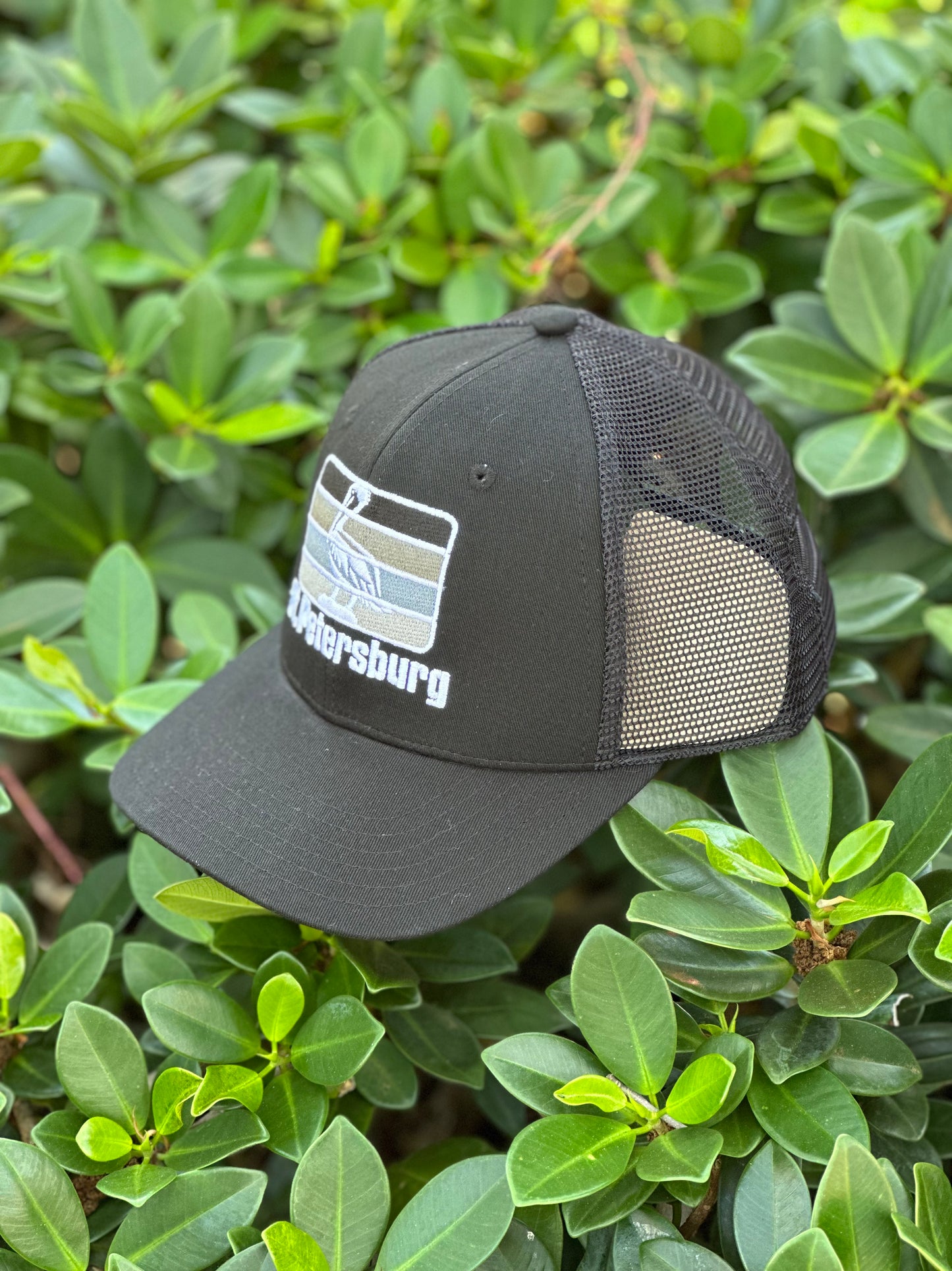 Snap-Back Trucker Hat - Black - Greyscale Pelican