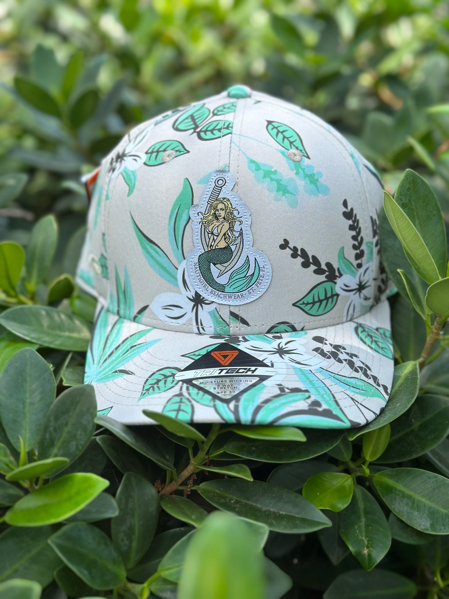 Snap-Back Tri-Tech Hat - Stone Plumeria - Kaia Patch