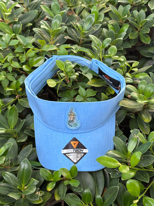 Adjustable Strap Tri-Tech Visor - Carolina Blue Heather - Kaia Patch