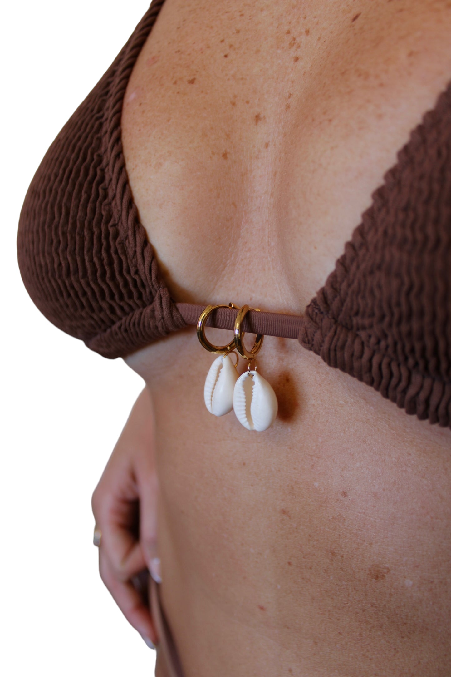 Jess Top with Cowrie Shell Earrings (One-Size) - Coconut