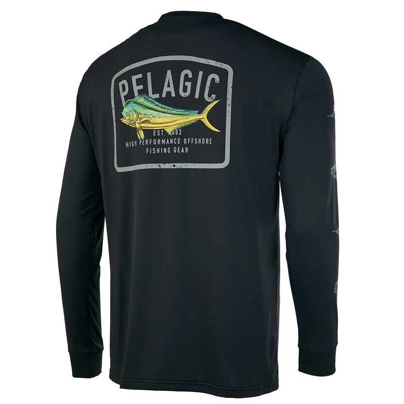 Long Sleeve UPF Sun Shirt - Aquatek Game Fish - Black