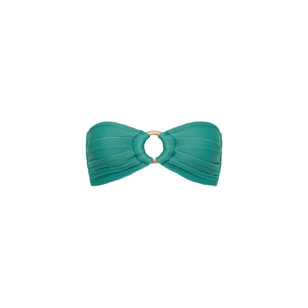 Strapless Bandeau Top - Sage Green Ribbed