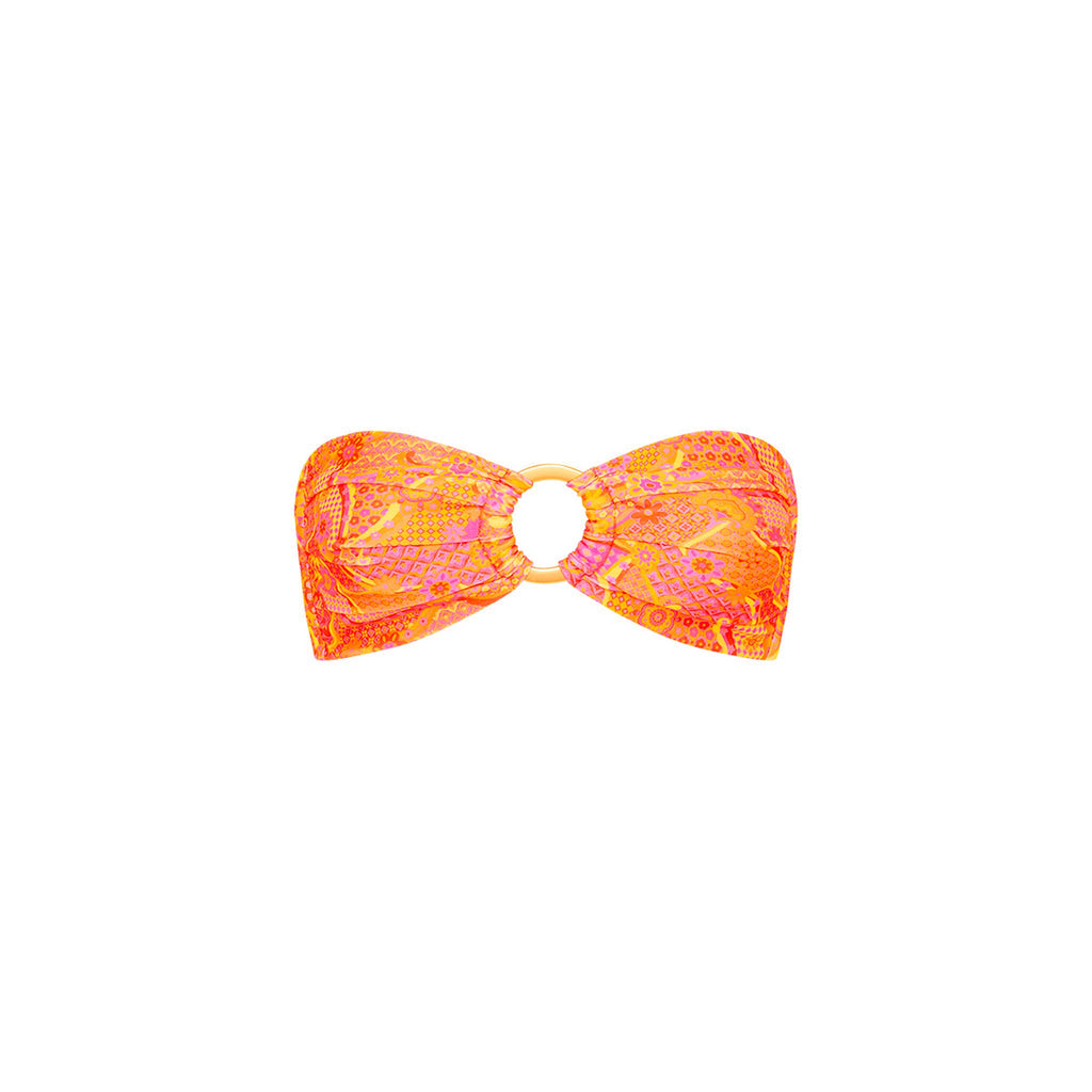 Strapless Bandeau Top - Citrus Sunrise