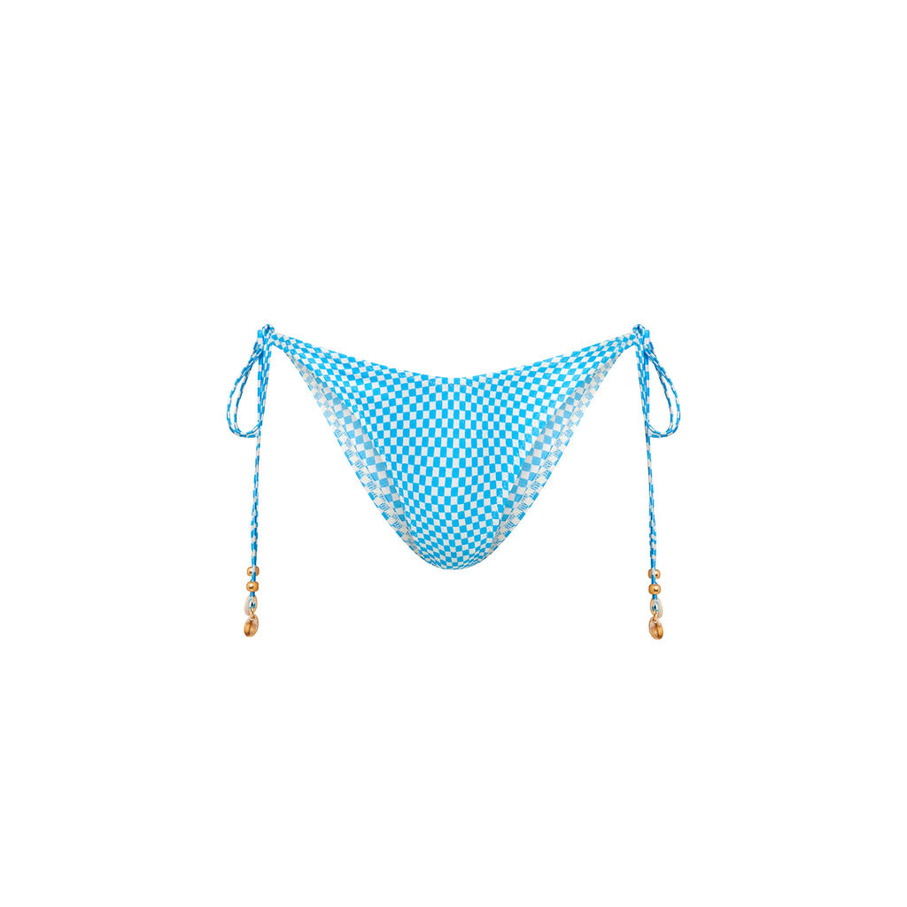 Dipped Cheeky Tie Side Bottom - Checkmate Shimmer