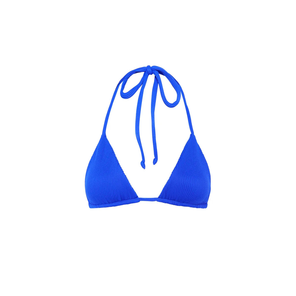 Slide Triangle Top - Ocean Blue Ribbed