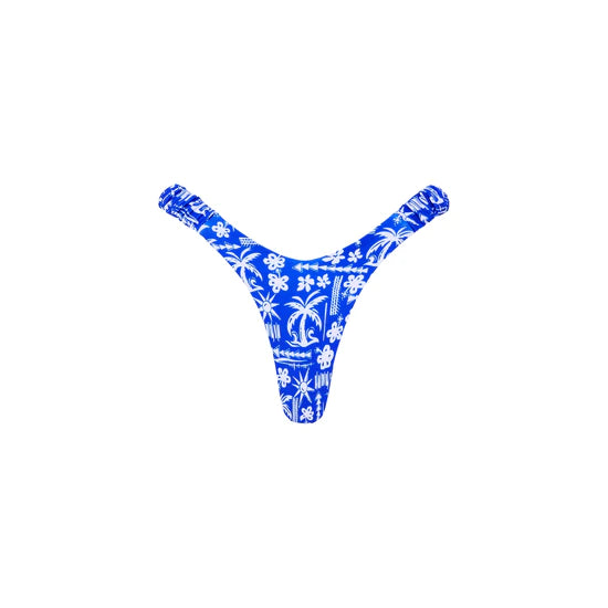 Retro Y Thong Bottom - Caribbean Blues