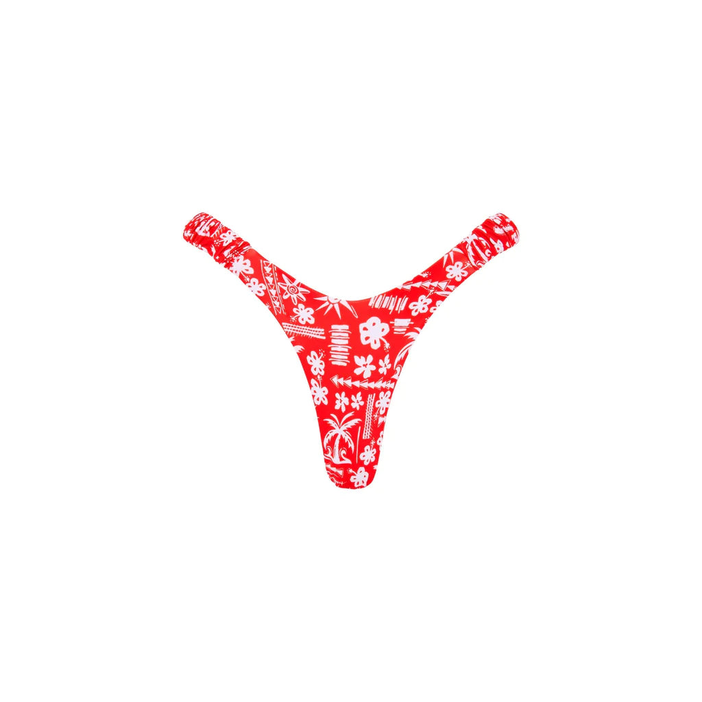 Retro Y Thong Bottom - Hula Hibiscus
