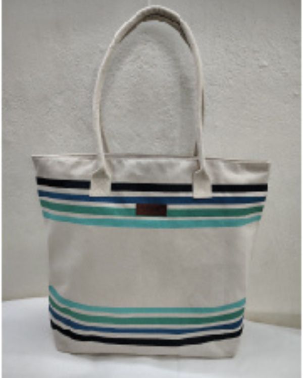 Beach Tote - Border Classic Stripe (Natural)