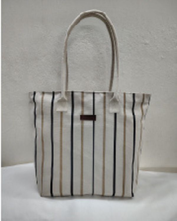 Beach Tote - Vert Stripe (Taupe)