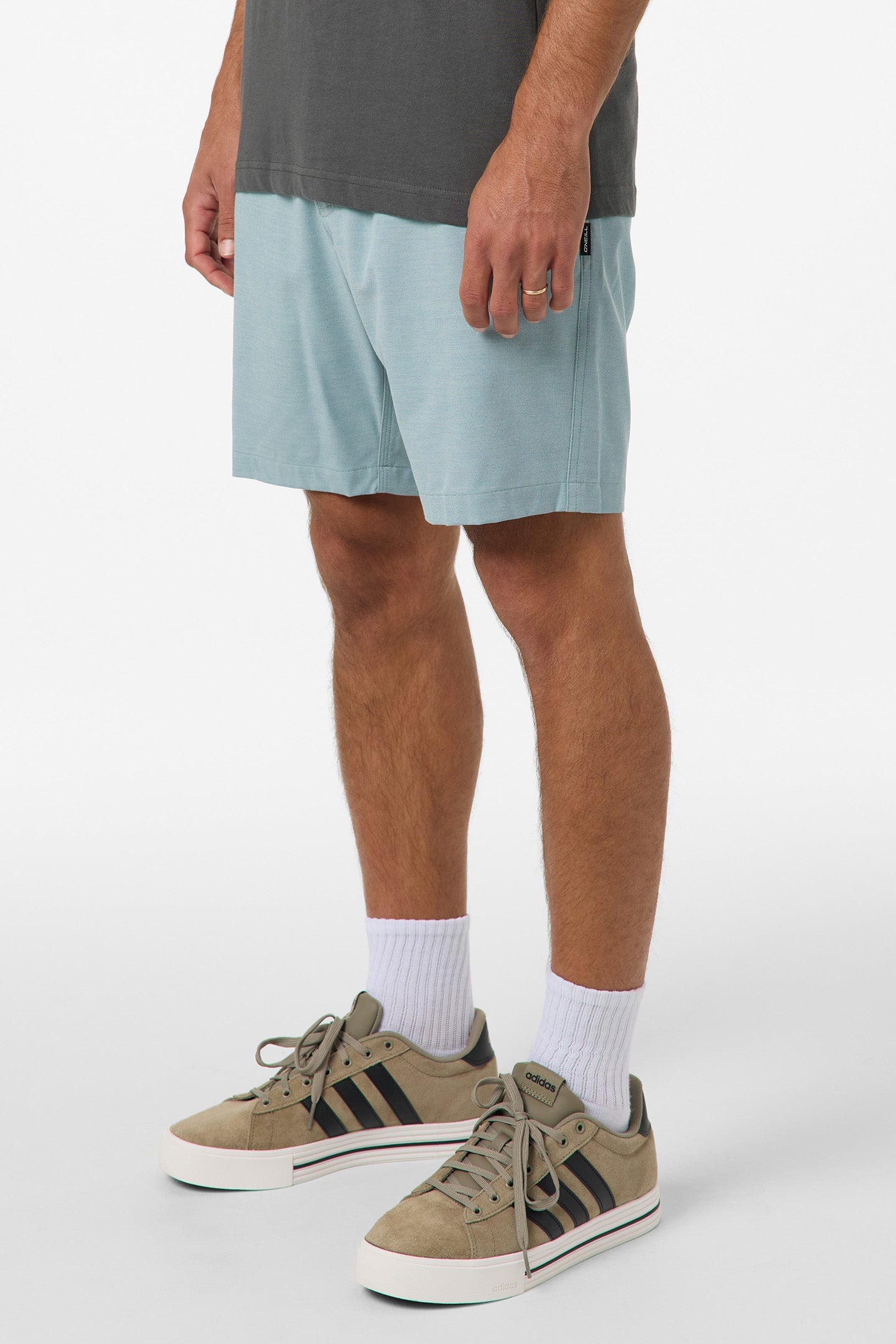 Reserve Light Check 18" Elastic Waist Hybrid Shorts - Stone Blue