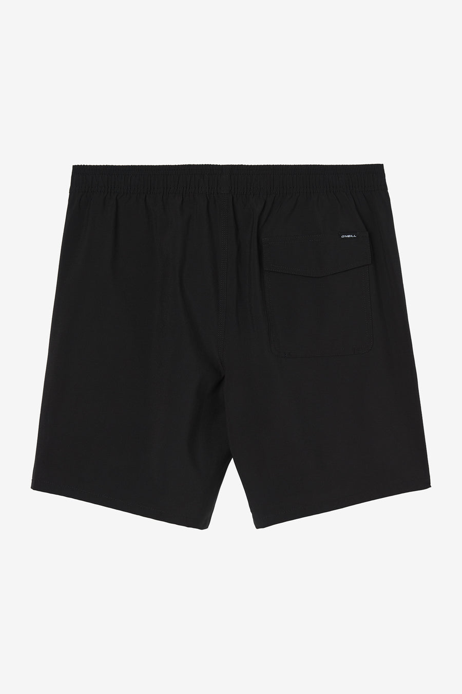 Hermosa Solid 17" Elastic Waist Swim Shorts - Black