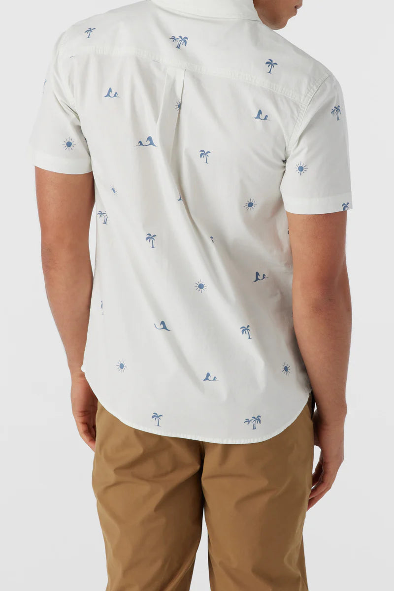 Quiver Stretch Modern Short Sleeve Button-Down Shirt - Natural