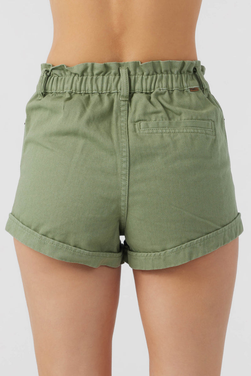 Tasia Denim Shorts - Oil Green