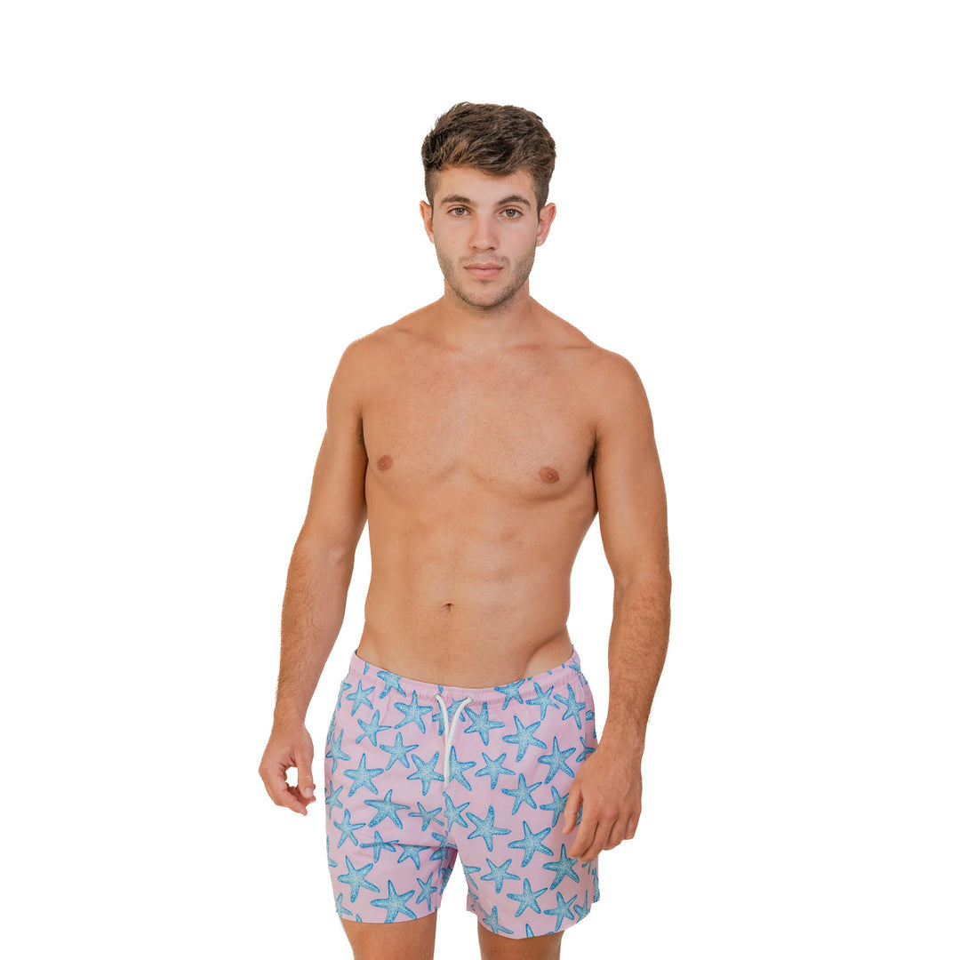 Classic Swim Shorts with Compression Liner - Starfish