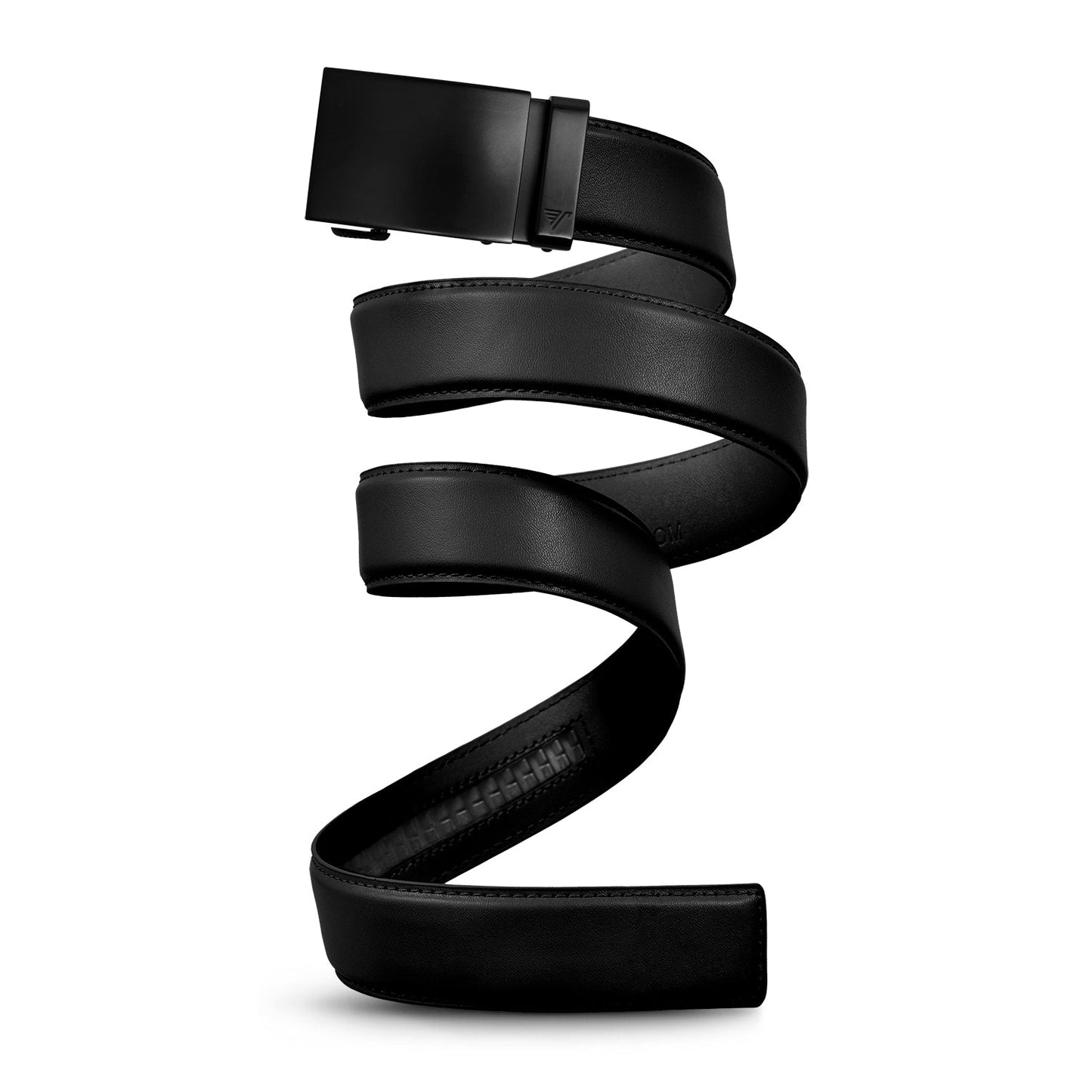 40mm Leather Ratcheting Belt - Black with SWAT Black Buckle