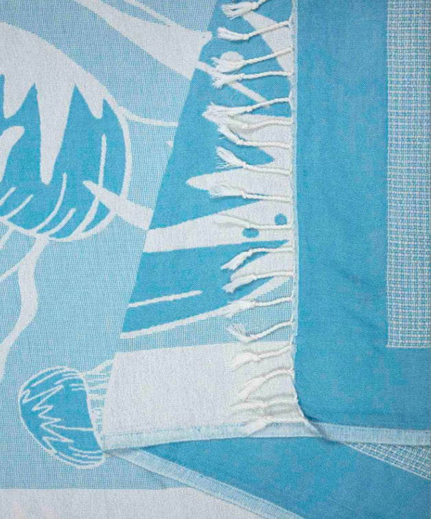 Large Turkish Towel - Jellyfish (Natural)