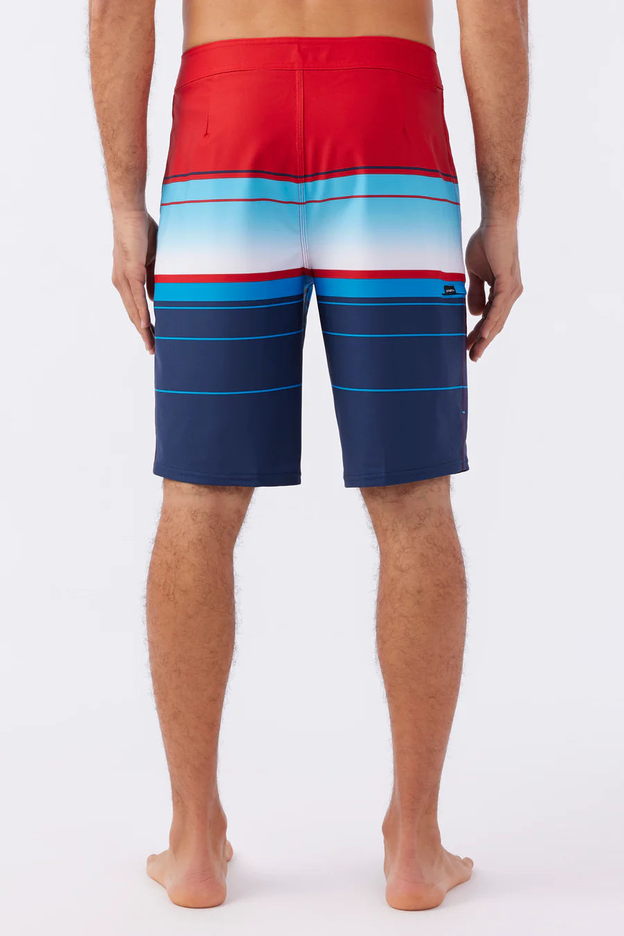 Hyperfreak Heat Stripe 21" Board Shorts - Red/White/Blue