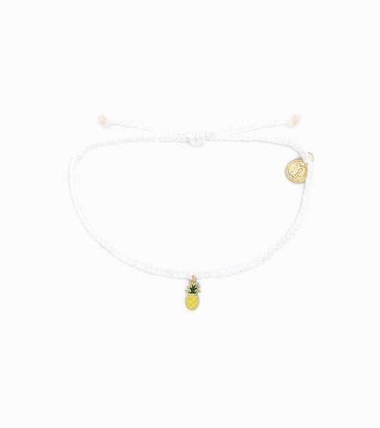 Charm Bracelet - Enamel Pineapple - Gold - White