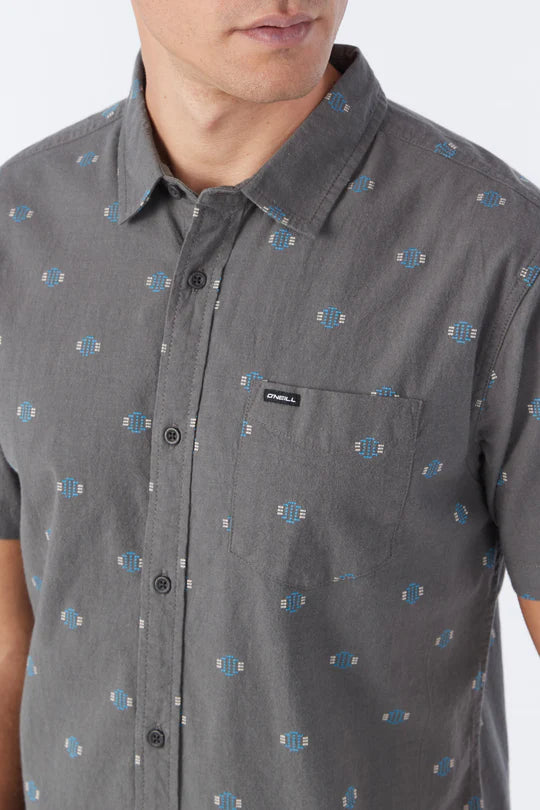 Quiver Stretch Dobby Standard Short Sleeve Button-Down Shirt - Graphite