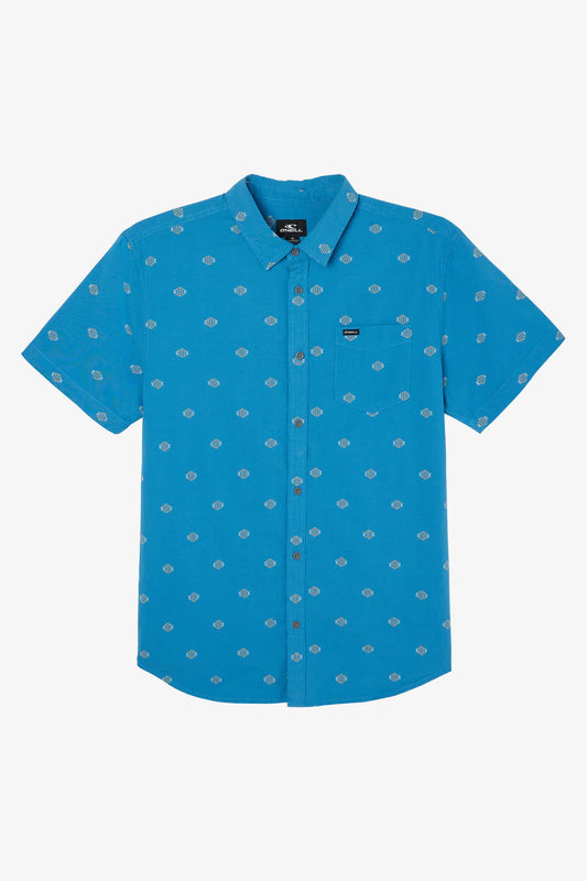 Quiver Stretch Dobby Standard Short Sleeve Button-Down Shirt - MDT Blue