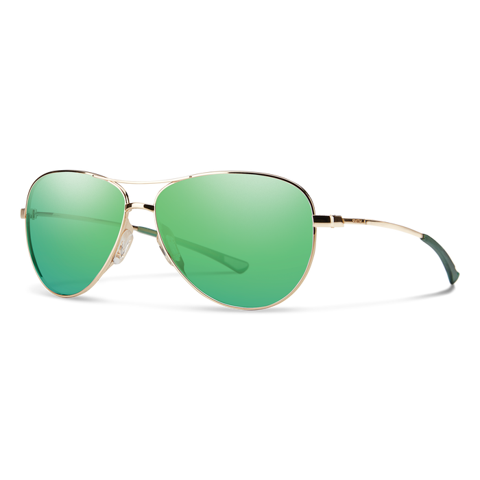 Langley Sunglasses - Gold/ChromaPop Polarized Green Mirror