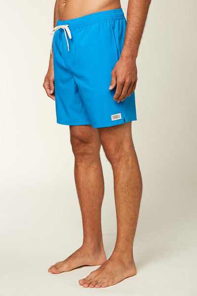 Solid Volley 17" Elastic Waist Swim Shorts - Bright Blue