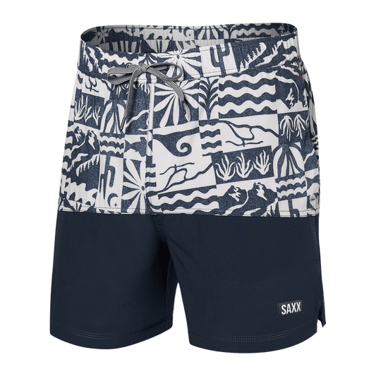 Oh Buoy 5" Swim Shorts with Compression Liner - West Coast/India Ink