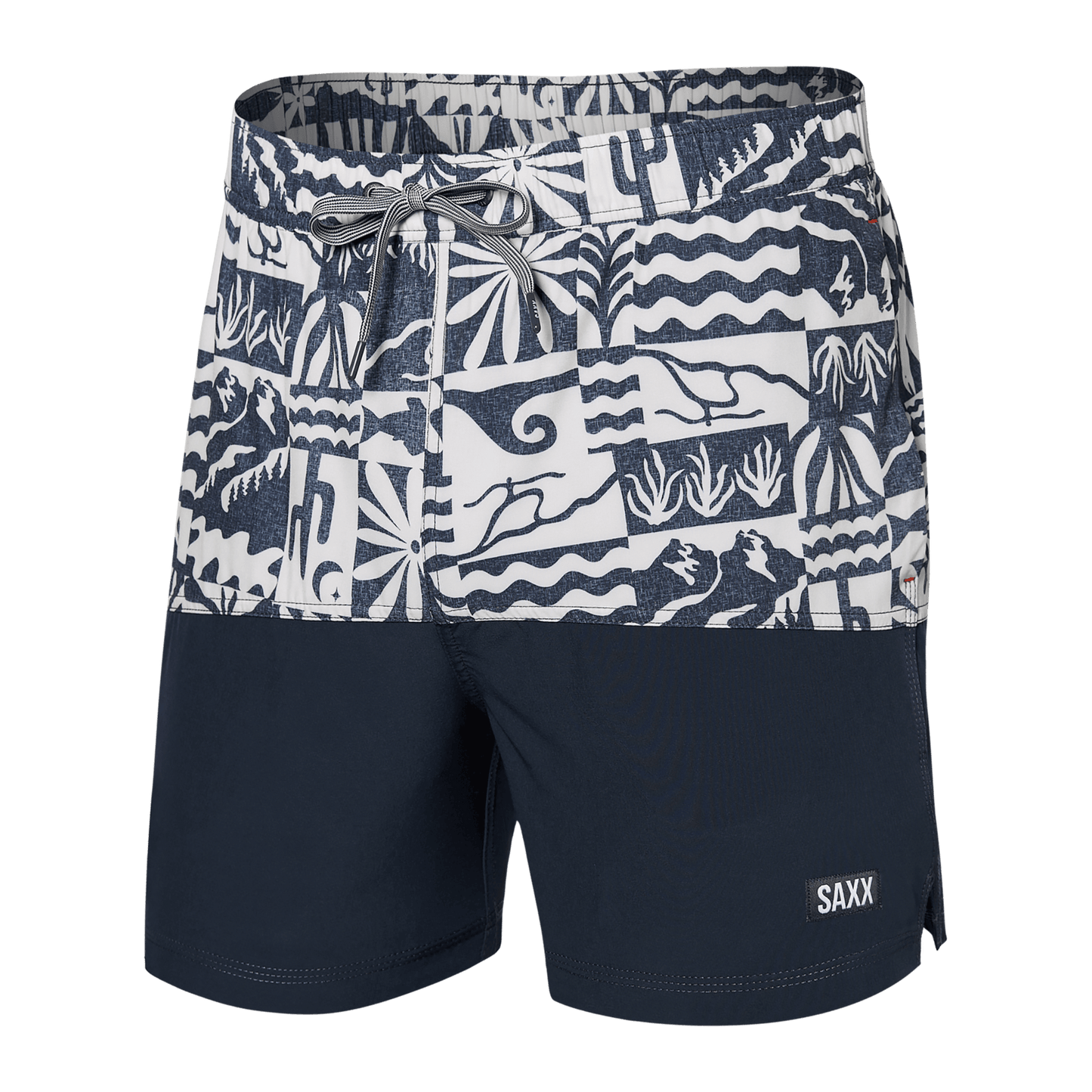 Oh Buoy 5" Swim Shorts with Compression Liner - West Coast/India Ink