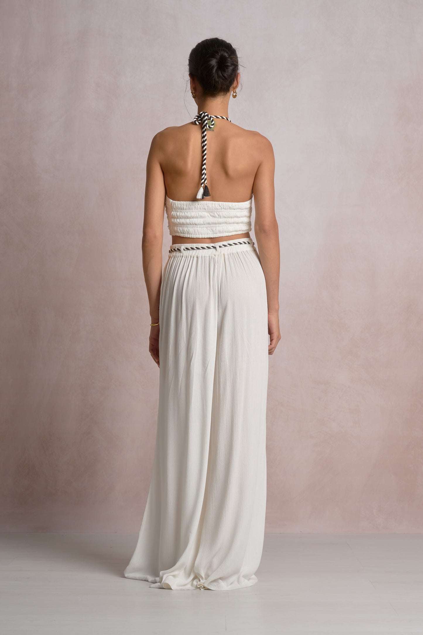 Braided Rope Ring Tank Top - White