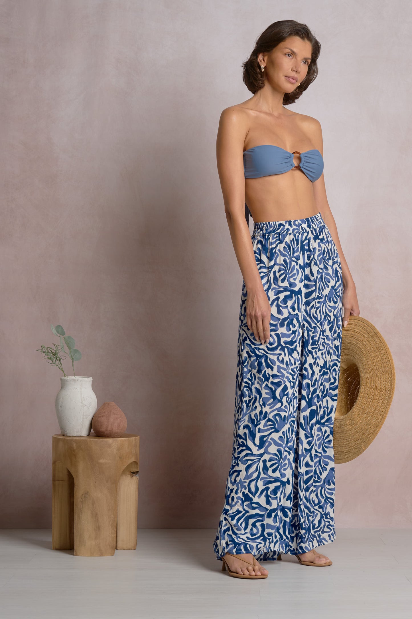 Wide Leg Pants - Blue Carolina