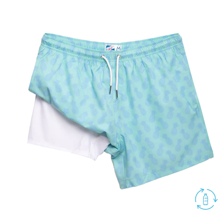 Swim shorts with compression liner sales