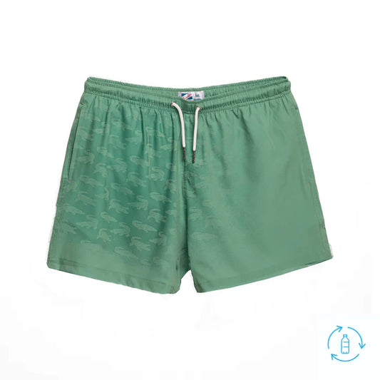 Classic Switch Swim Shorts - Water-Activated Pattern - Green to Crocodiles