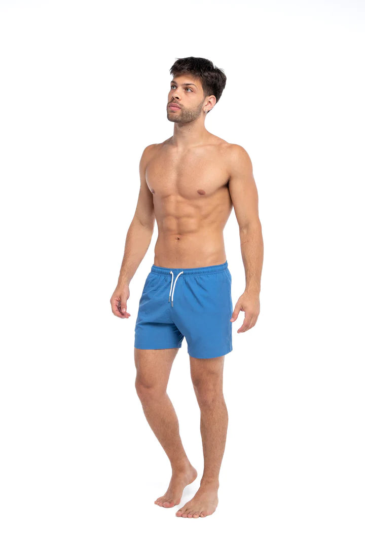 Classic Switch Swim Shorts - Water-Activated Pattern - Navy to Cactus