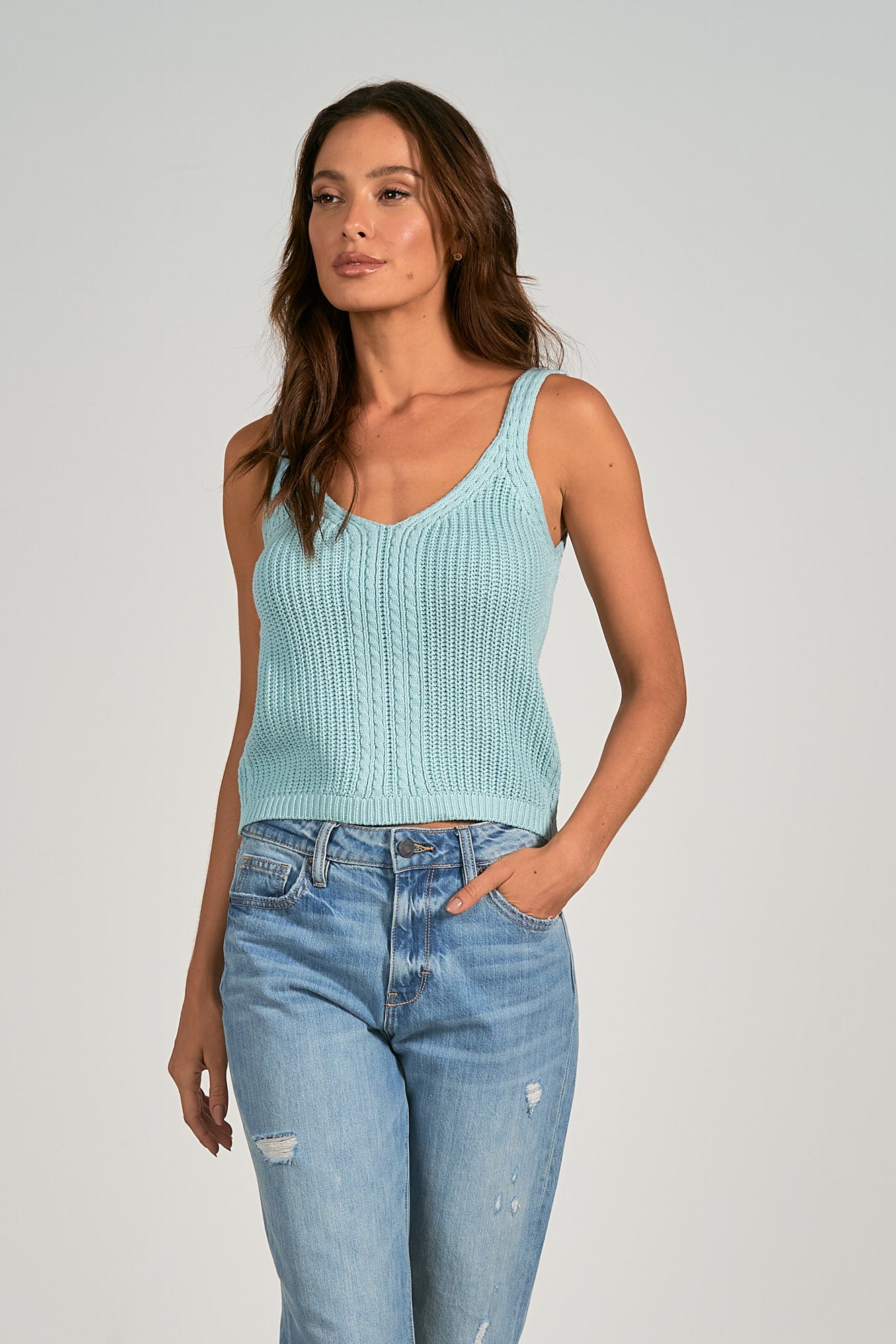 Crochet Tank Top - Blue Spa