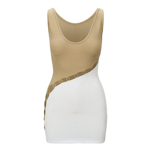 Aquaria Mini Dress - Sandy/White