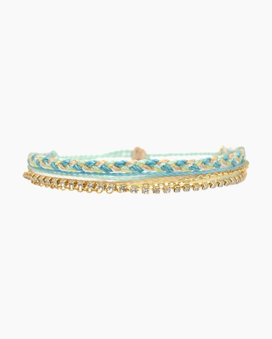 Woven Bracelet - Laguna String & Chain - Whisper - Gold