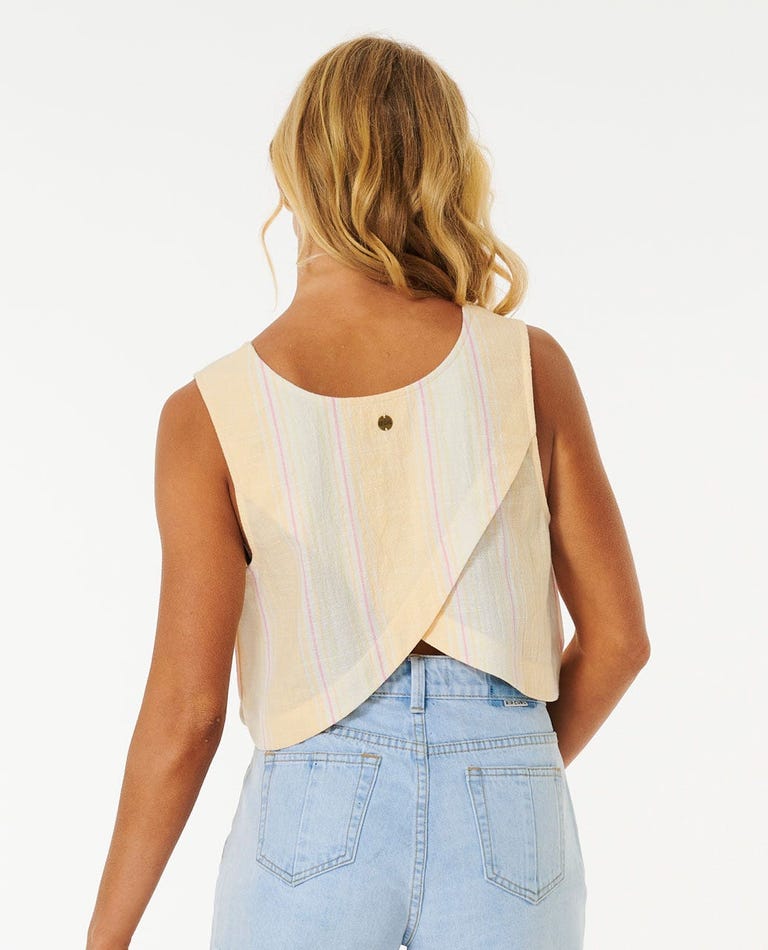 Classic Surf Stripe Tank Top - Washed Yellow