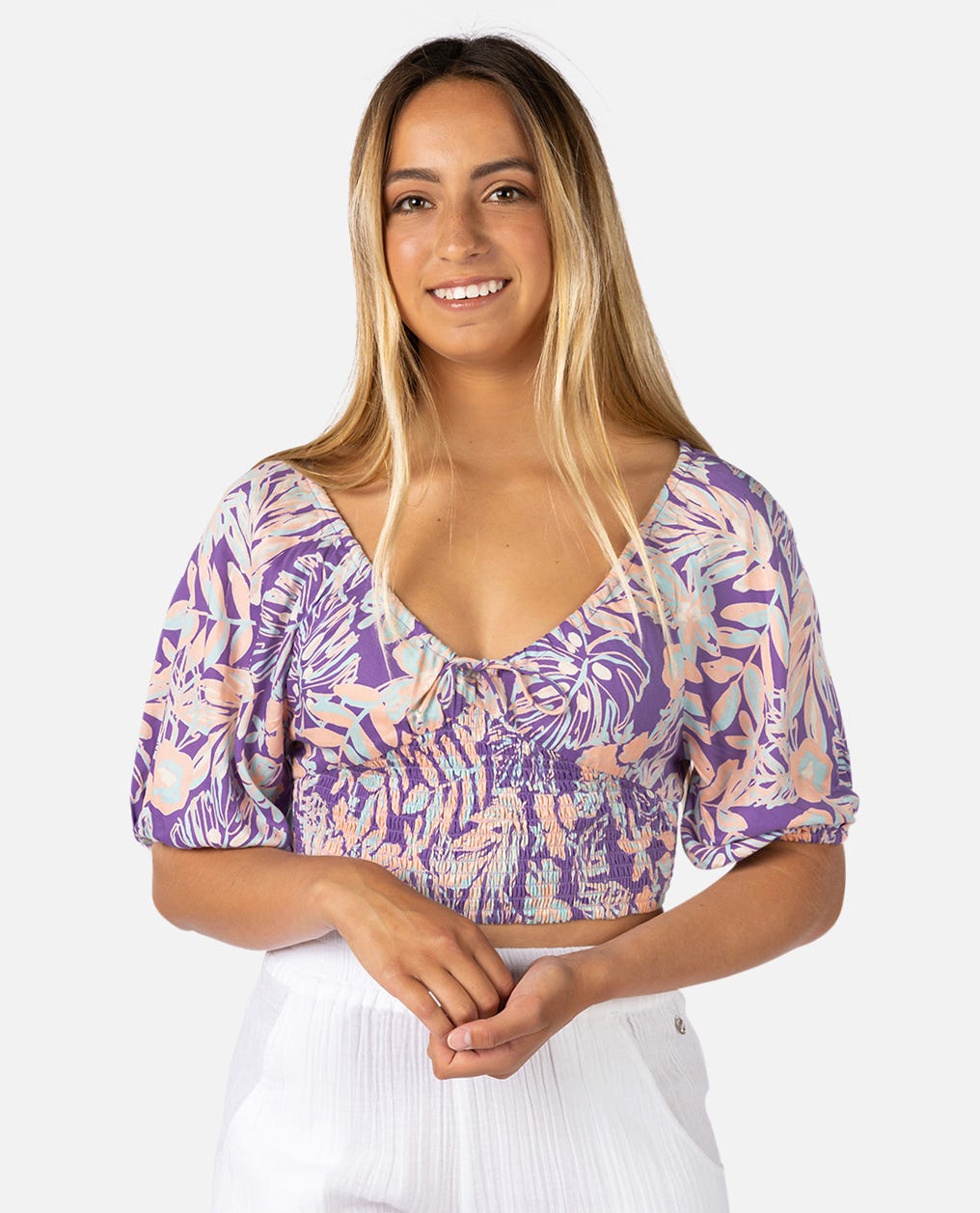 Palm Party Top - Purple