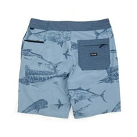 Deep Drop Board Shorts - Gyotaku - Slate