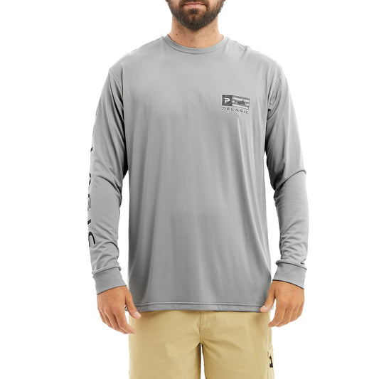 Pelagic Sun Shirt LS - Aquatek Icon Americamo - Grey