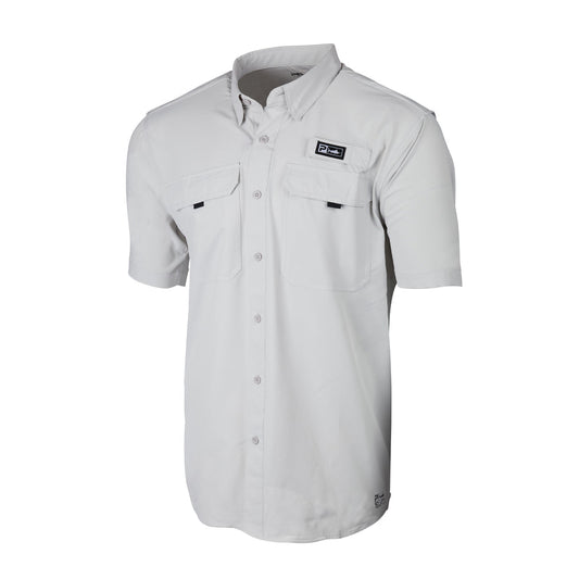 Keys Short Sleeve Button-Down Guide Fishing Shirt - Light Grey