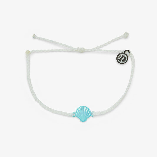 Charm Bracelet - Iridescent Blue Shell - White