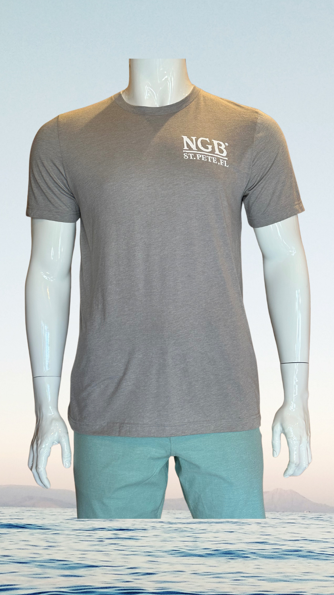 Short Sleeve T-Shirt - Light Grey - Black/White Kaia on FL Seal