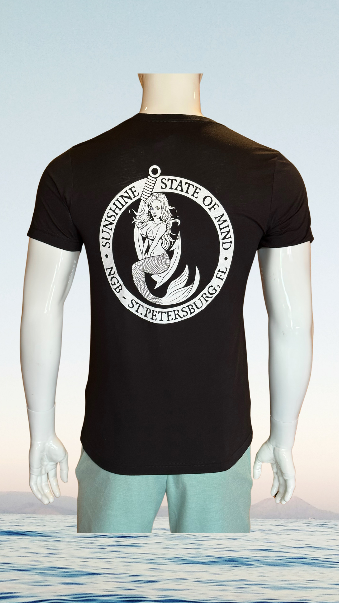Short Sleeve T-Shirt - Black - Black/White Kaia on FL Seal